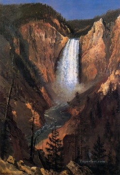 湖池の滝 Painting - ローワー イエローストーン滝 アルバート ビアシュタットの風景